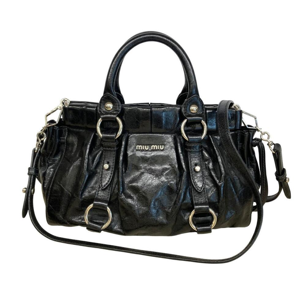 Miu Miu Vitello Shoulder Bag Messenger Black
